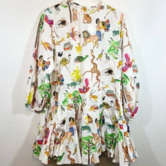 RHODE safari print long sleeve cotton dress - Picture 1 of 6